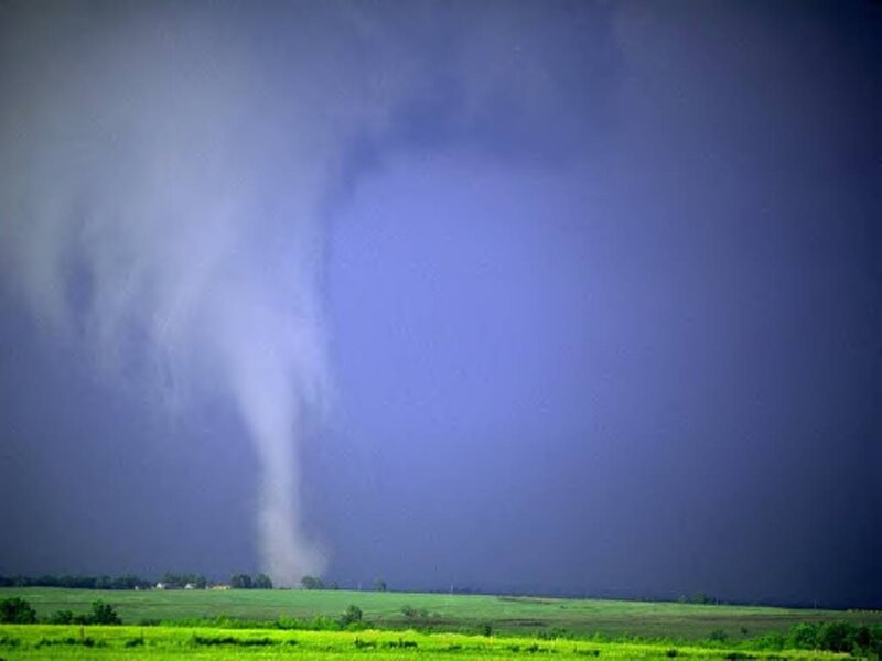 Tornado over Field — Green, Dramatic, Afternoon