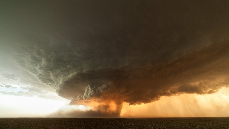 Tornado over Flat Land — Brown, Dramatic
