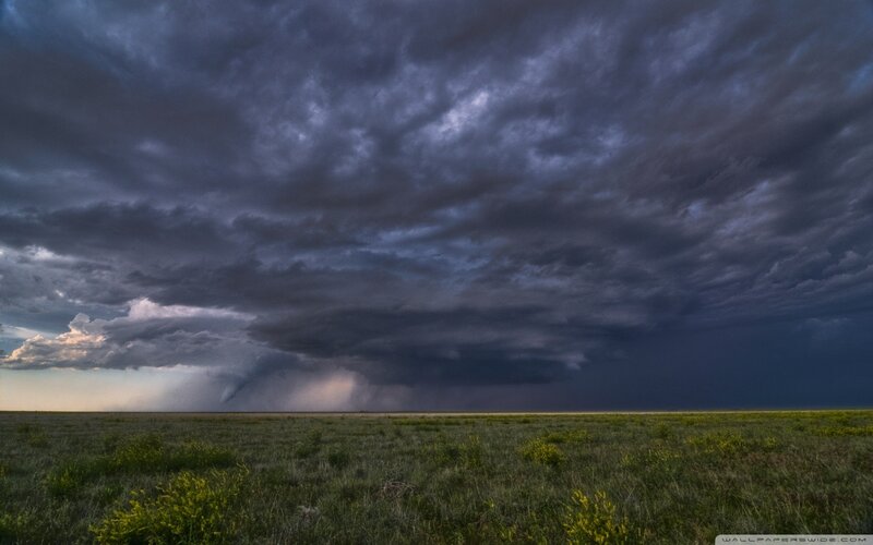 Tornado over Grassland — Gray