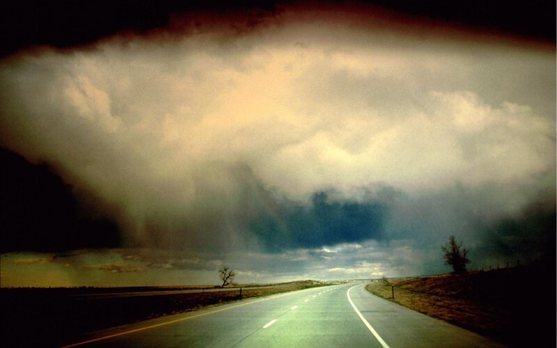 Tornado over Highway — Gray, Dramatic, Afternoon, Photograph, Road, Clouds