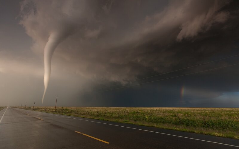 Tornado over Highway — Gray, Dramatic, Afternoon, Photograph