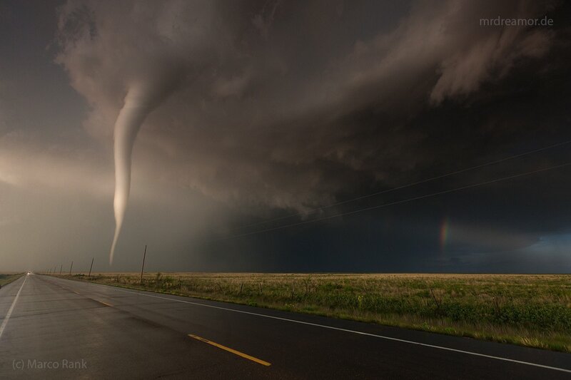 Tornado over Highway — Gray, Dramatic, Afternoon