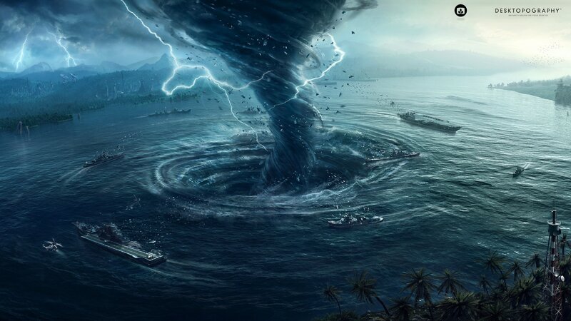 Tornado over Ocean — Blue