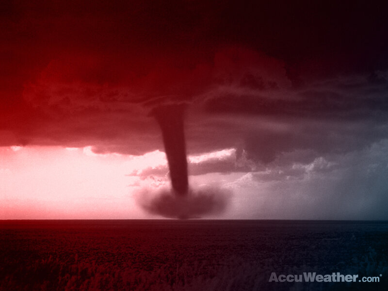 Tornado over open plain