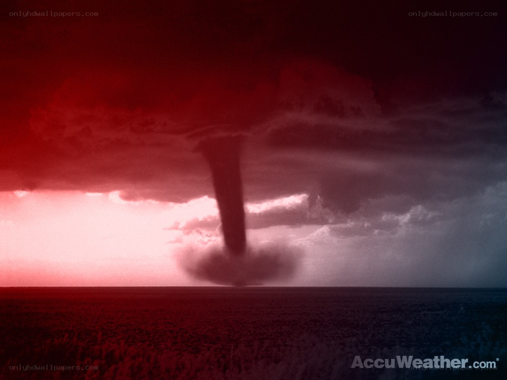 Tornado over open plain