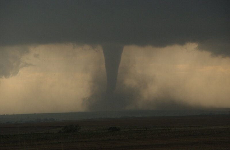 Tornado over open plains