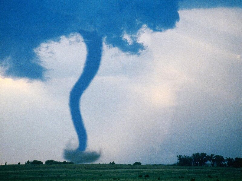 Tornado over open plains