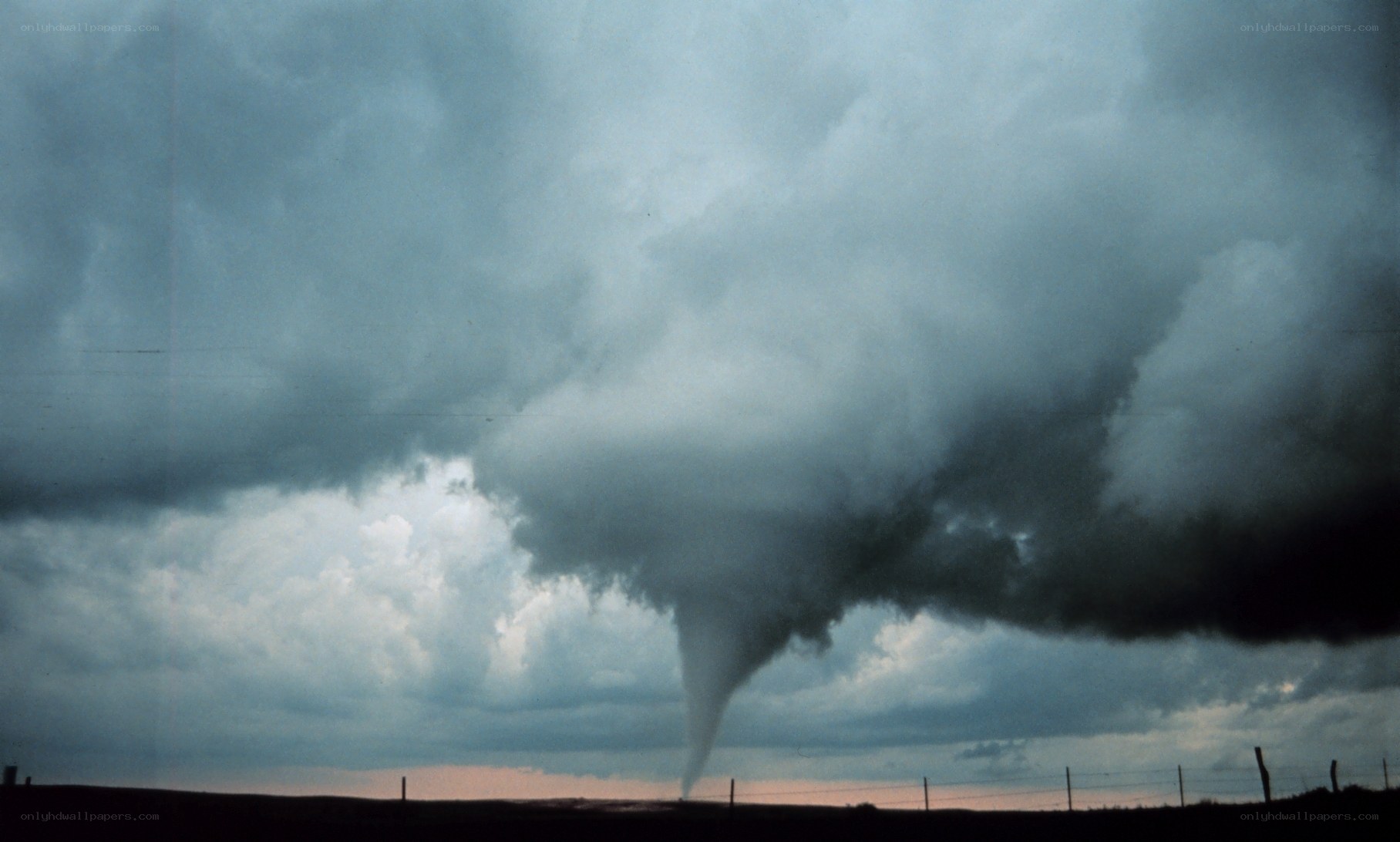 Tornado over open plains