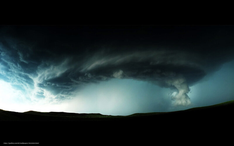 Tornado over Plains — Black, Dramatic