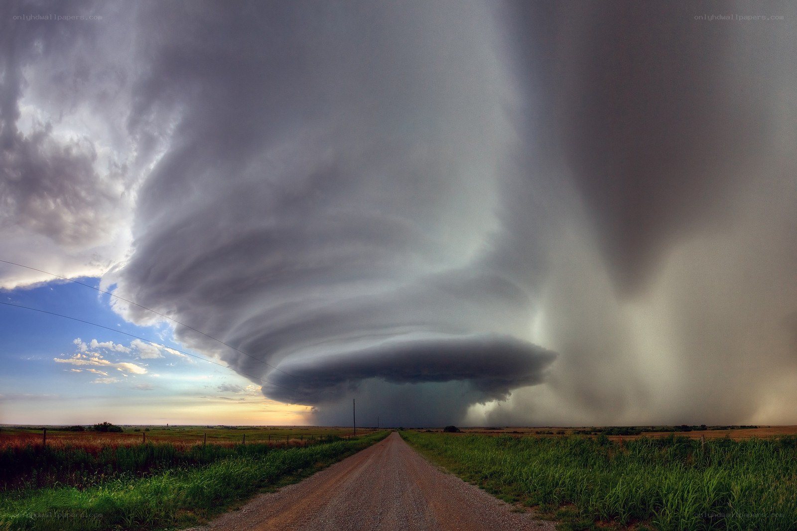 Tornado over rural road