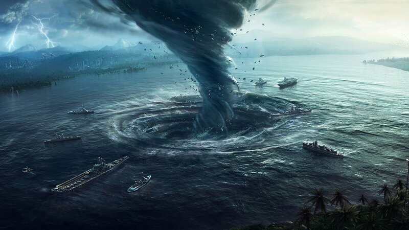 Tornado over Ships — Blue