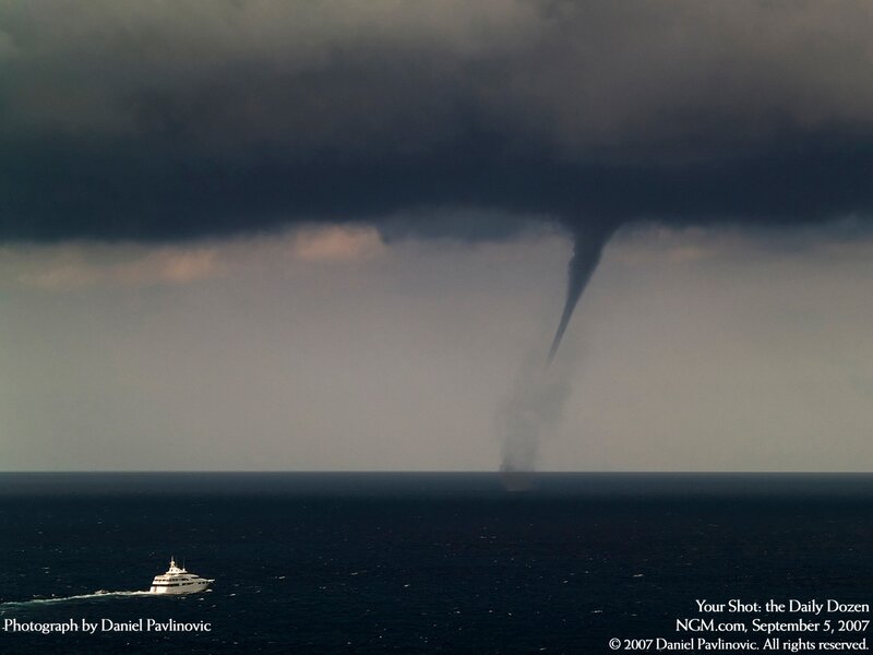 Tornado over the ocean