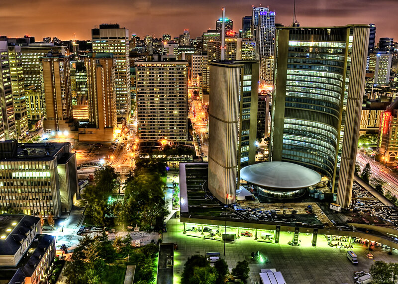 Toronto City Hall at Night — Green