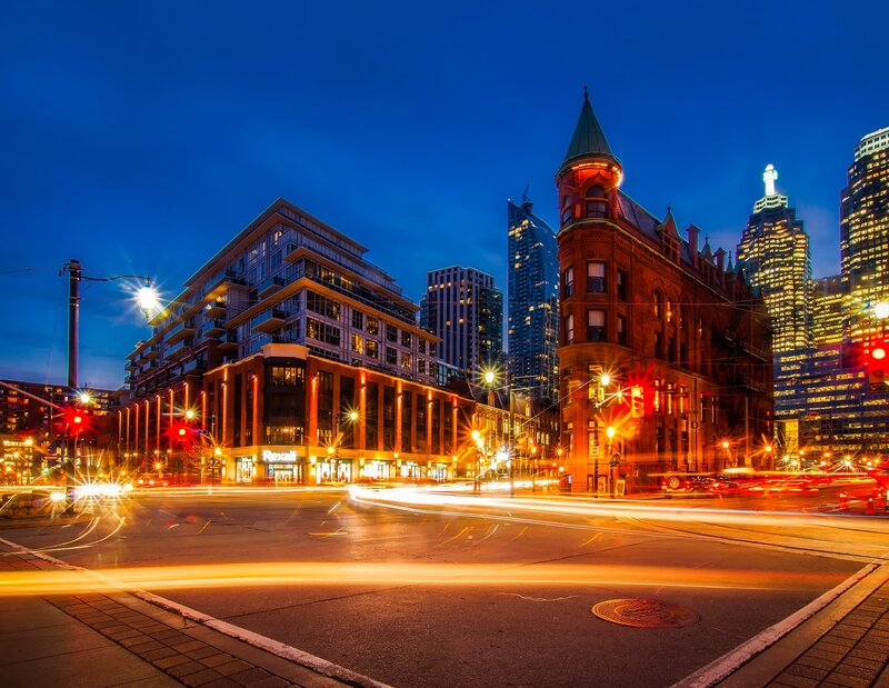 Toronto city lights at dusk