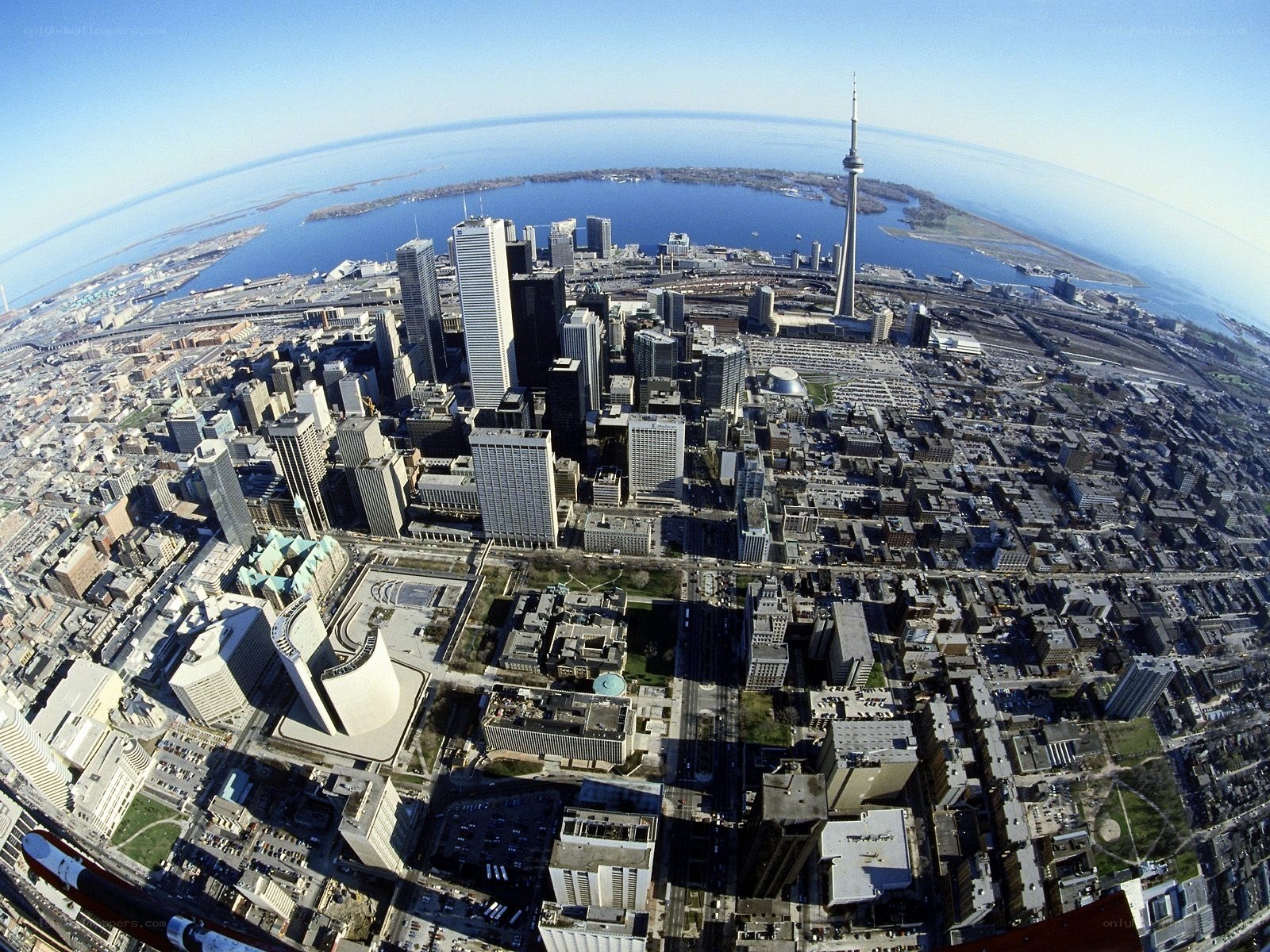 Toronto city skyline from above