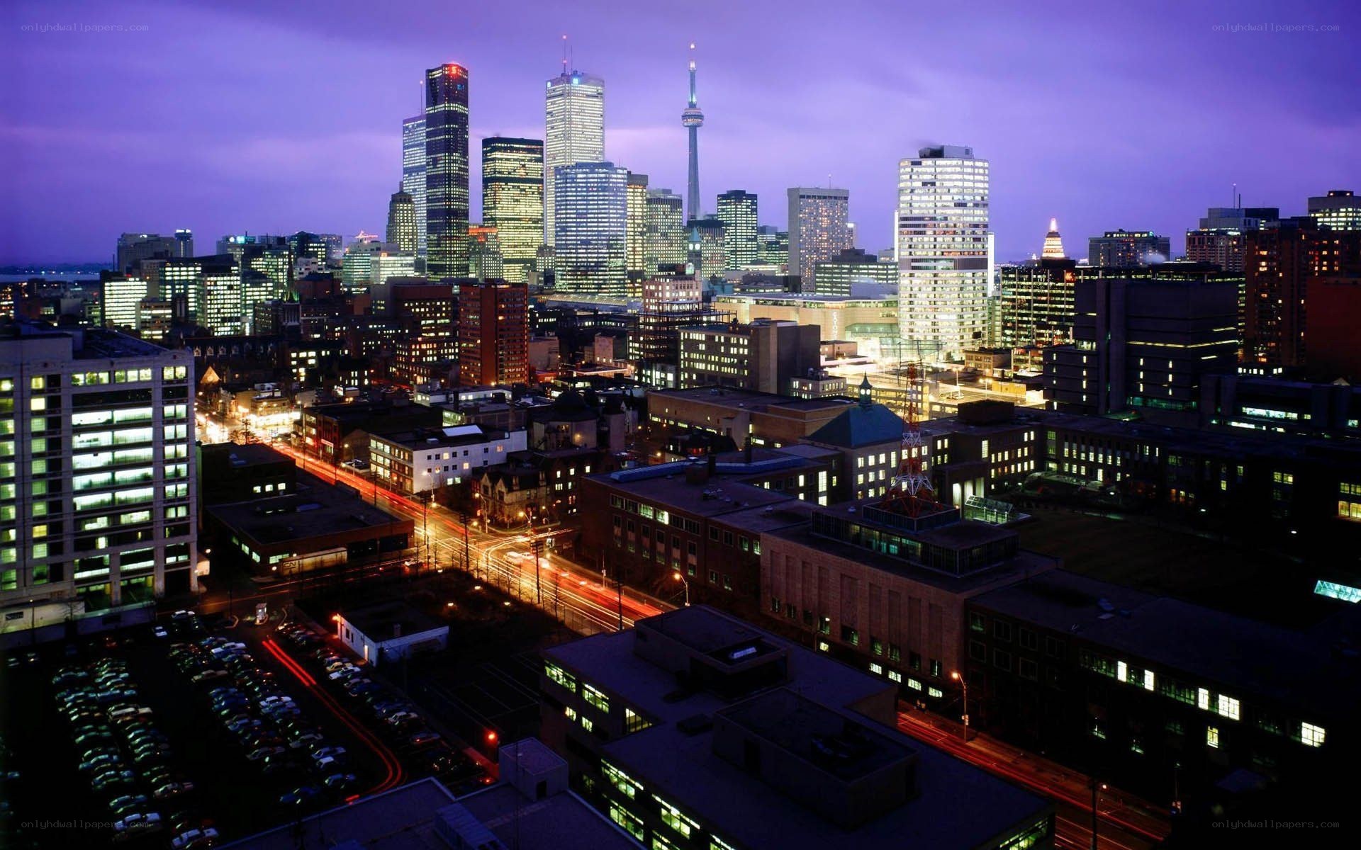 Toronto skyline at dusk