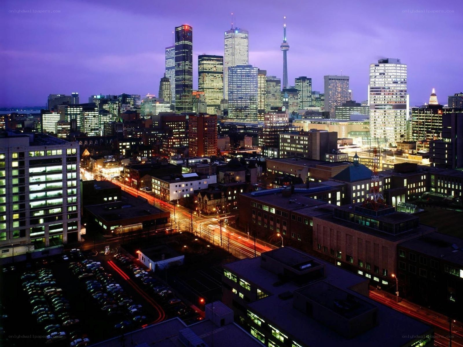 Toronto skyline at dusk