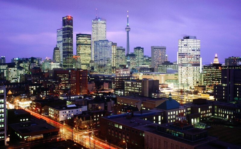 Toronto skyline at dusk