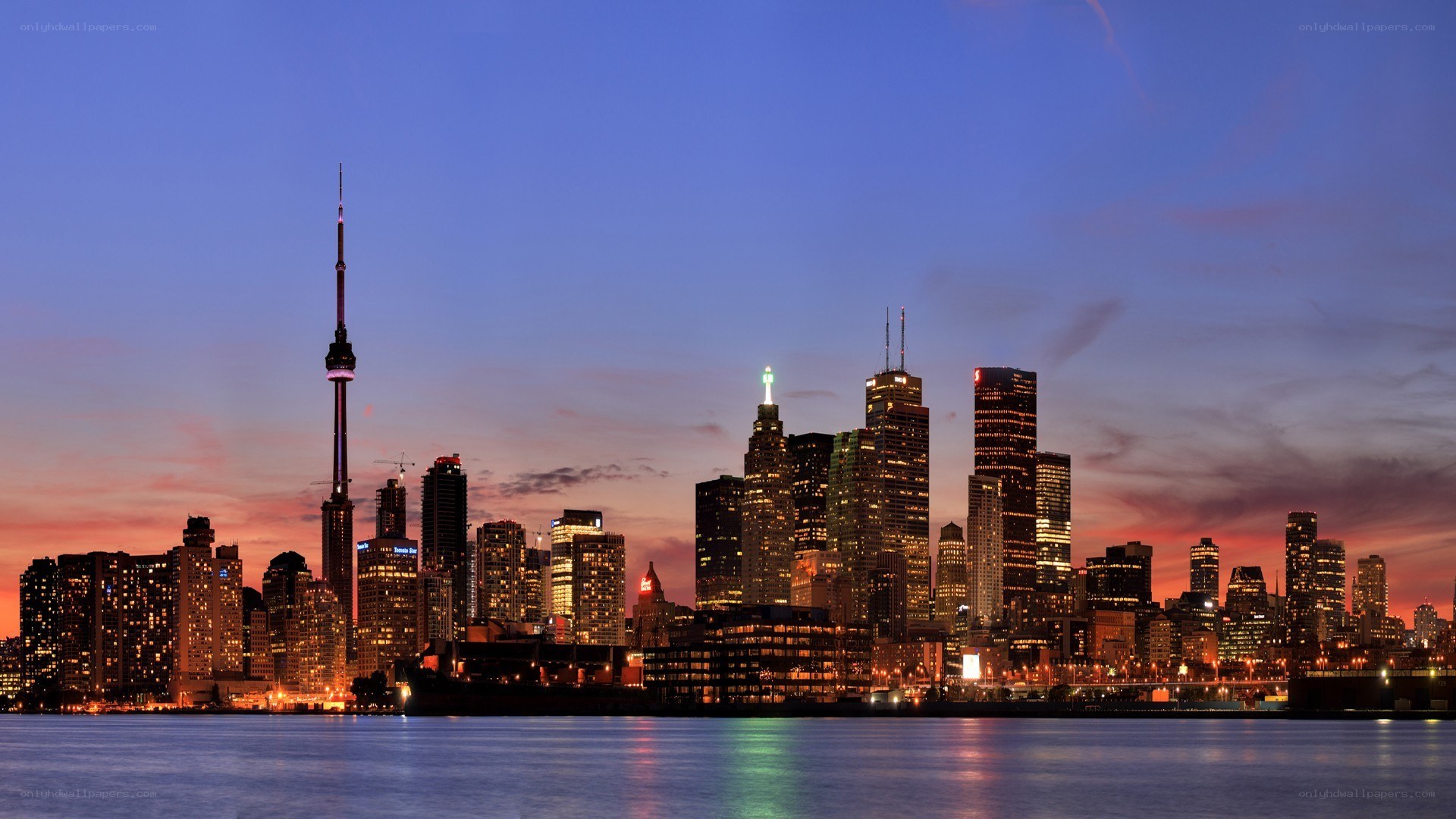 Toronto skyline at dusk