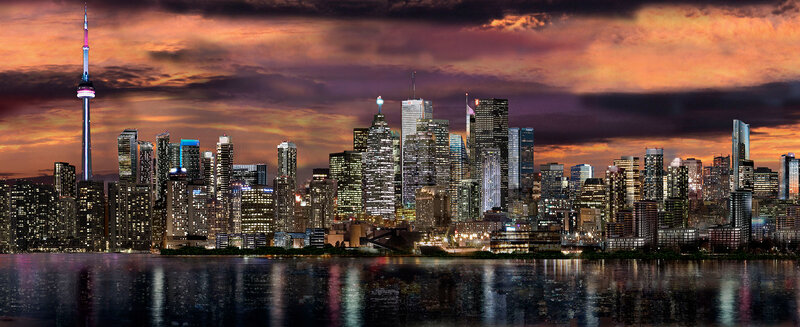 Toronto skyline at dusk