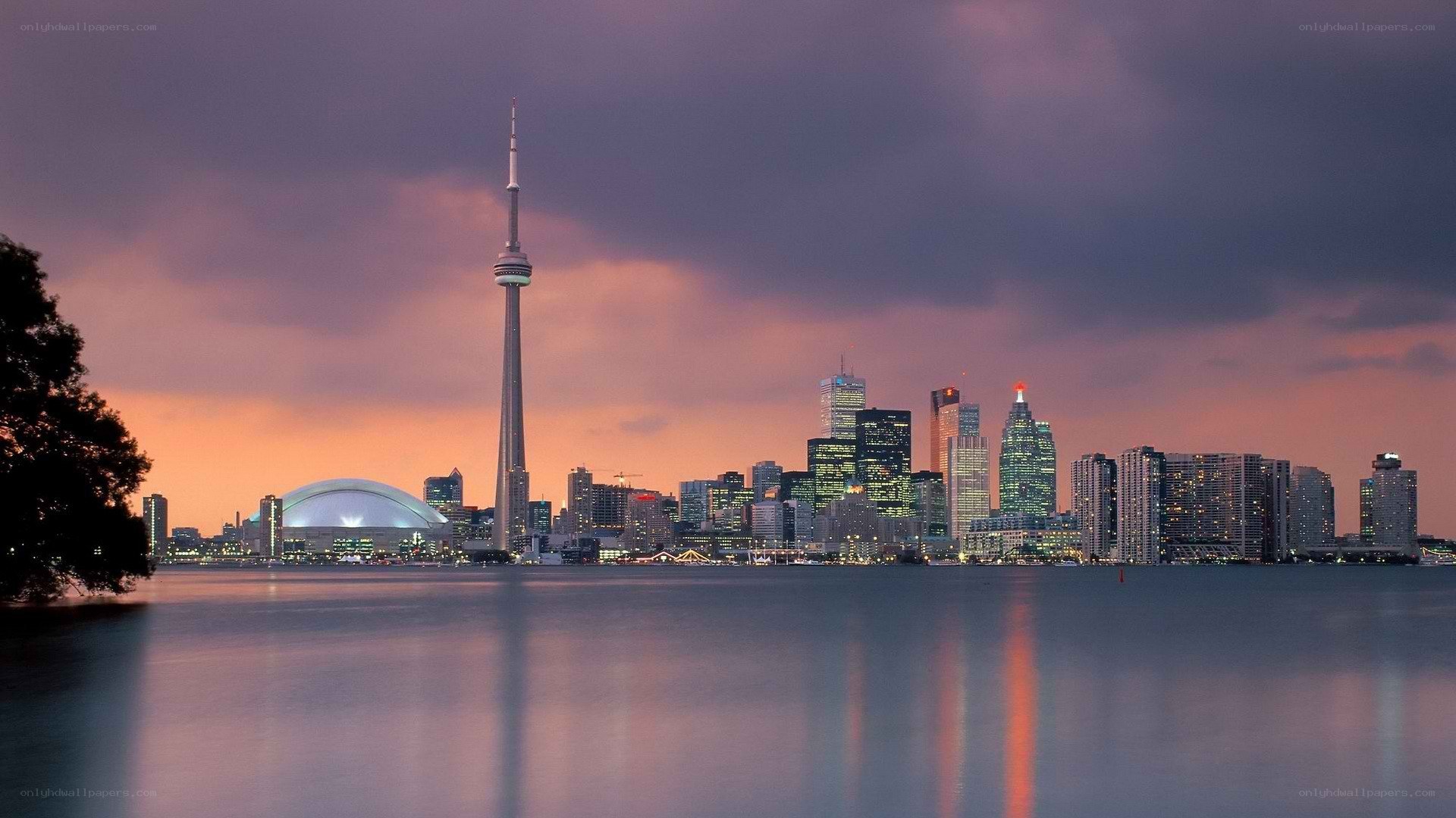 Toronto skyline at dusk