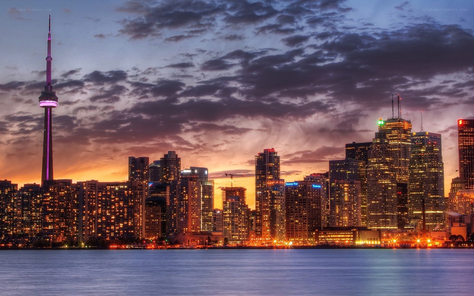 Toronto skyline at dusk