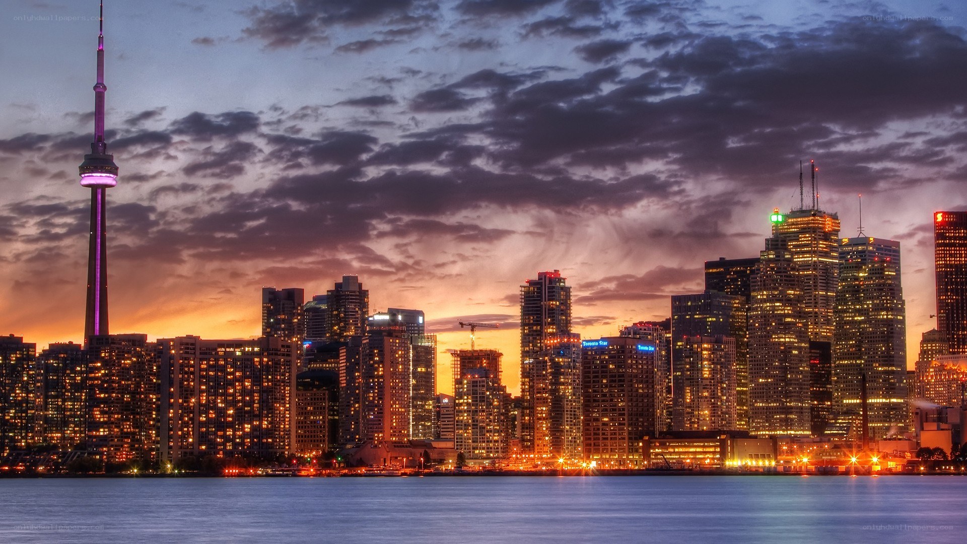 Toronto skyline at dusk