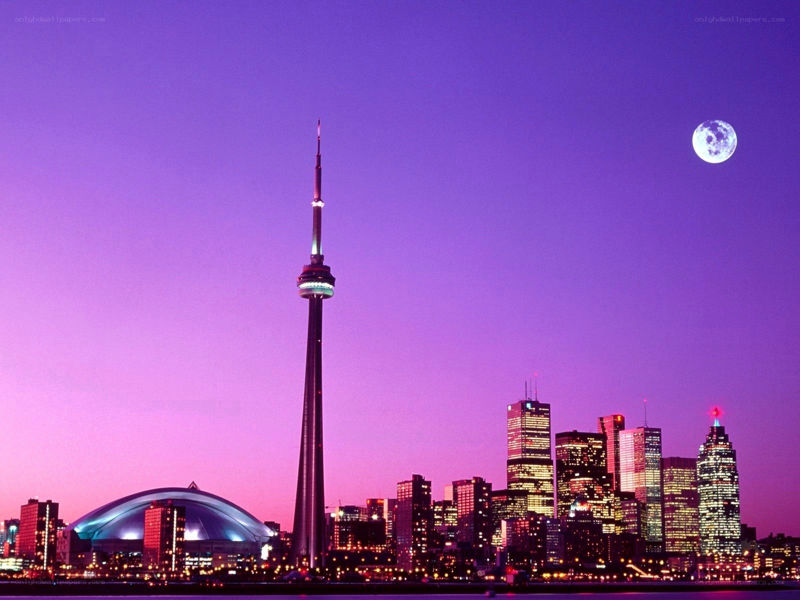 Toronto skyline at dusk