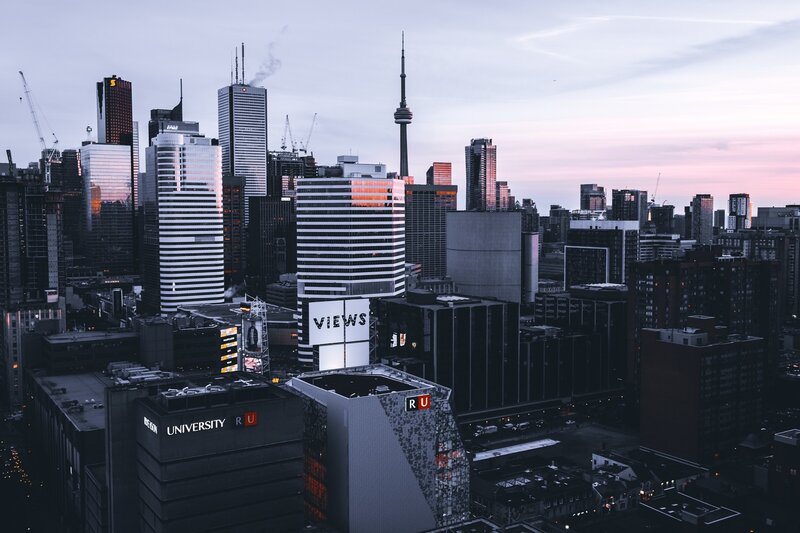 Toronto Skyline at Dusk — Gray