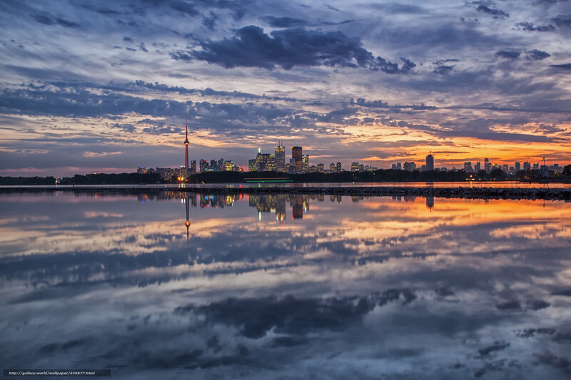Toronto Skyline at Dusk — Orange, Dramatic