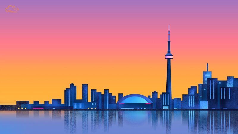 Toronto Skyline at Dusk — Orange, Serene, Sunset