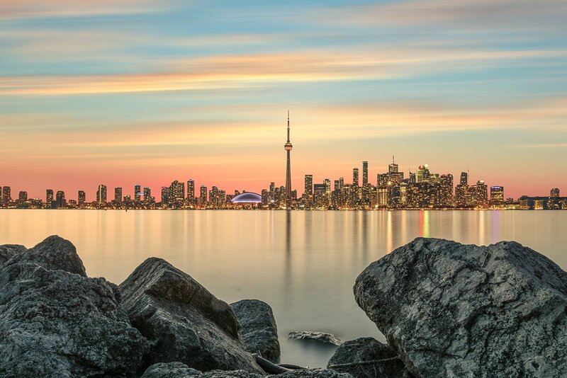 Toronto Skyline at Dusk — Orange, Serene