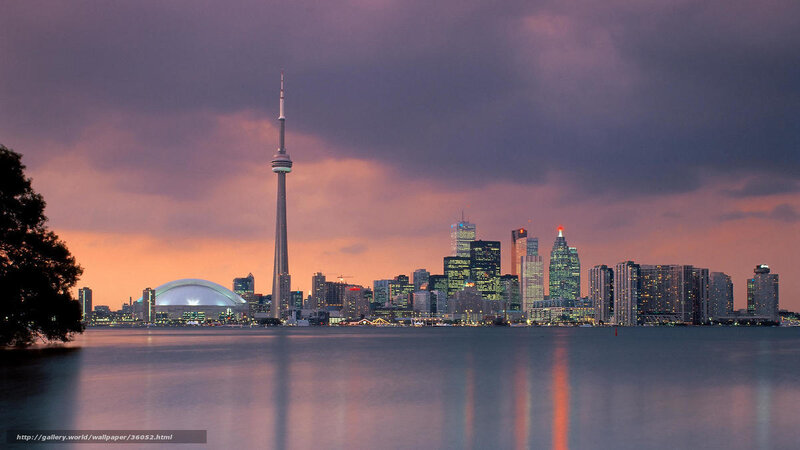 Toronto Skyline at Dusk — Purple, Dramatic