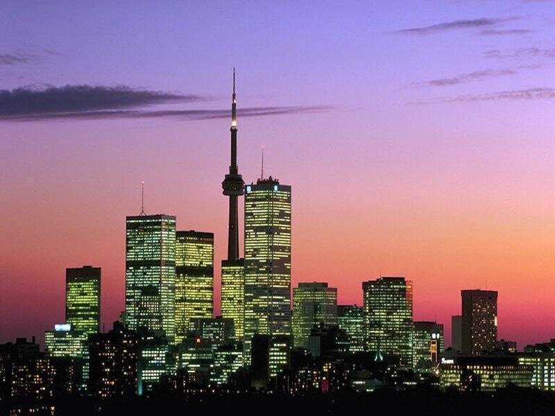 Toronto Skyline at Dusk — Purple, Serene