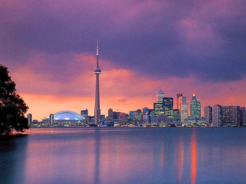 Toronto Skyline at Dusk — Purple