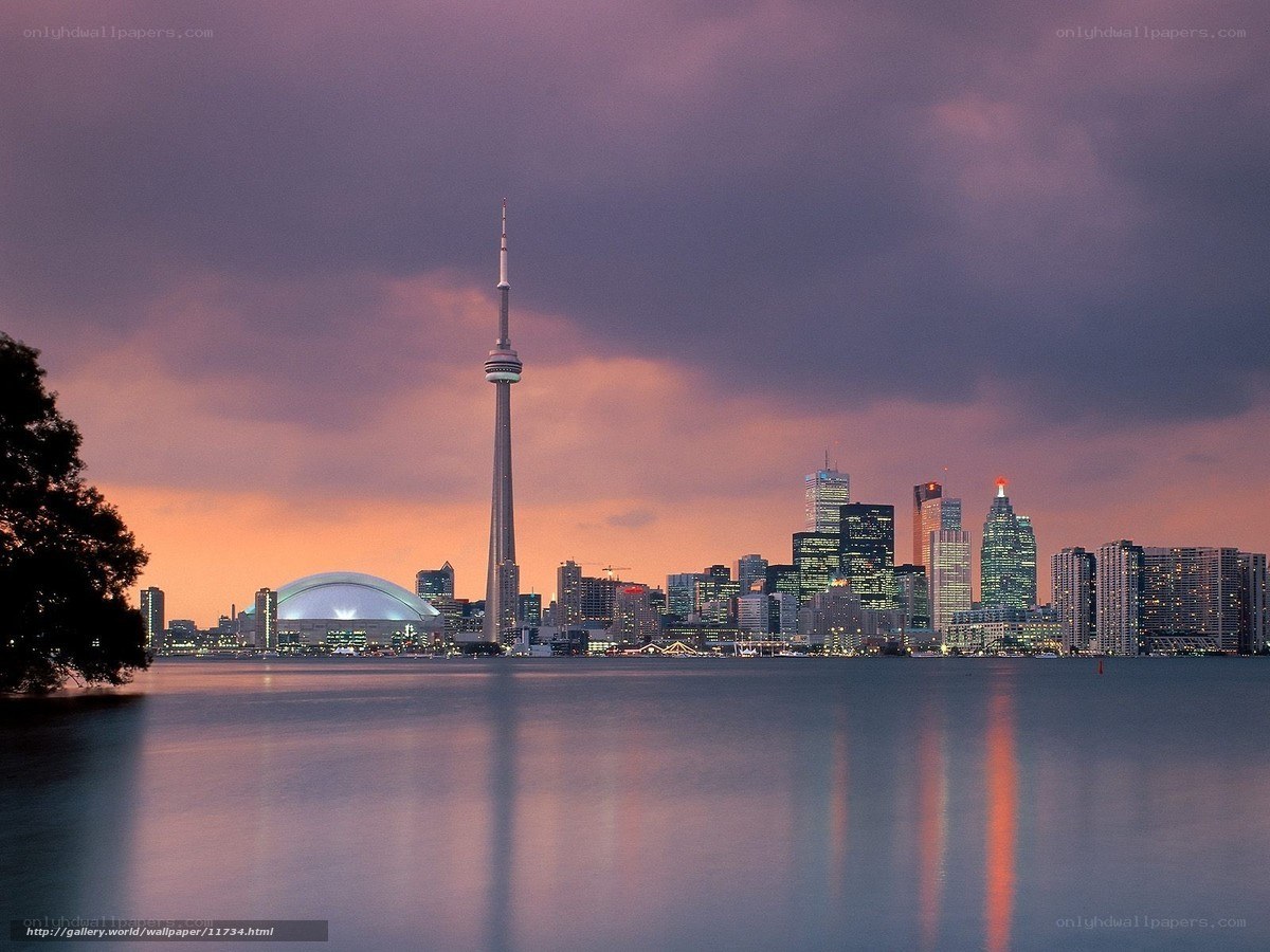 Toronto skyline at dusk