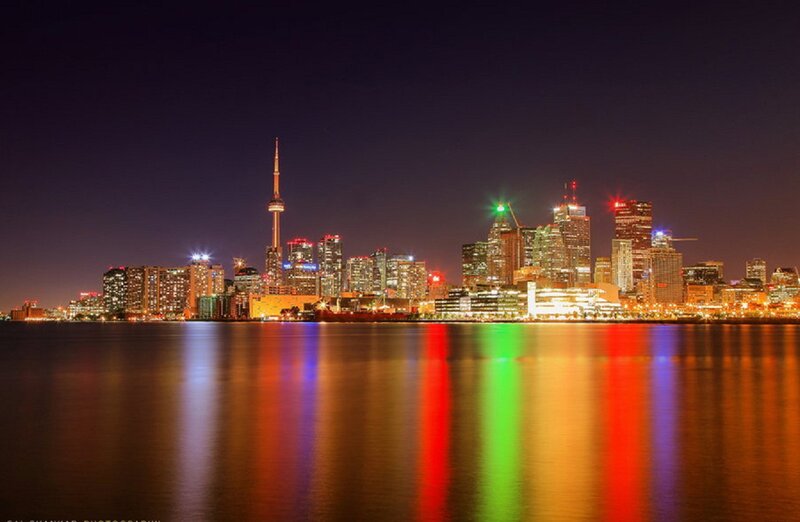 Toronto Skyline at Night — Black, Serene
