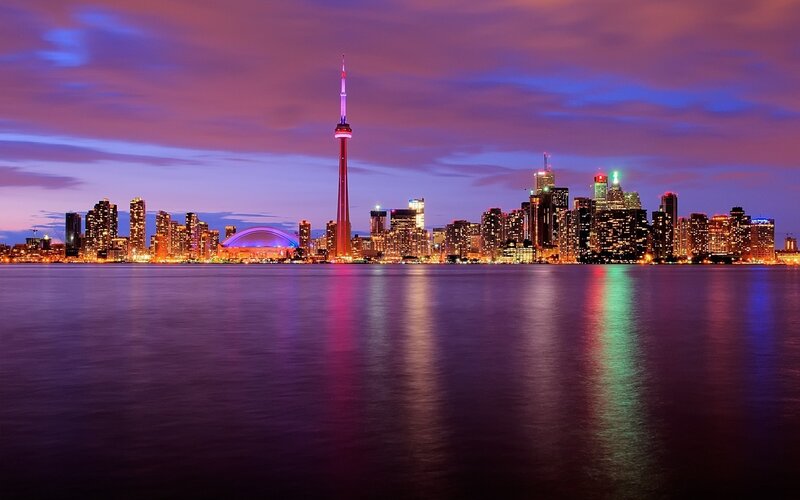 Toronto Skyline at Night — Purple, Dramatic