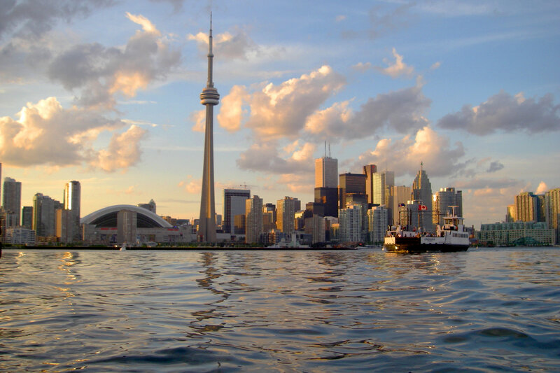 Toronto skyline at sunset