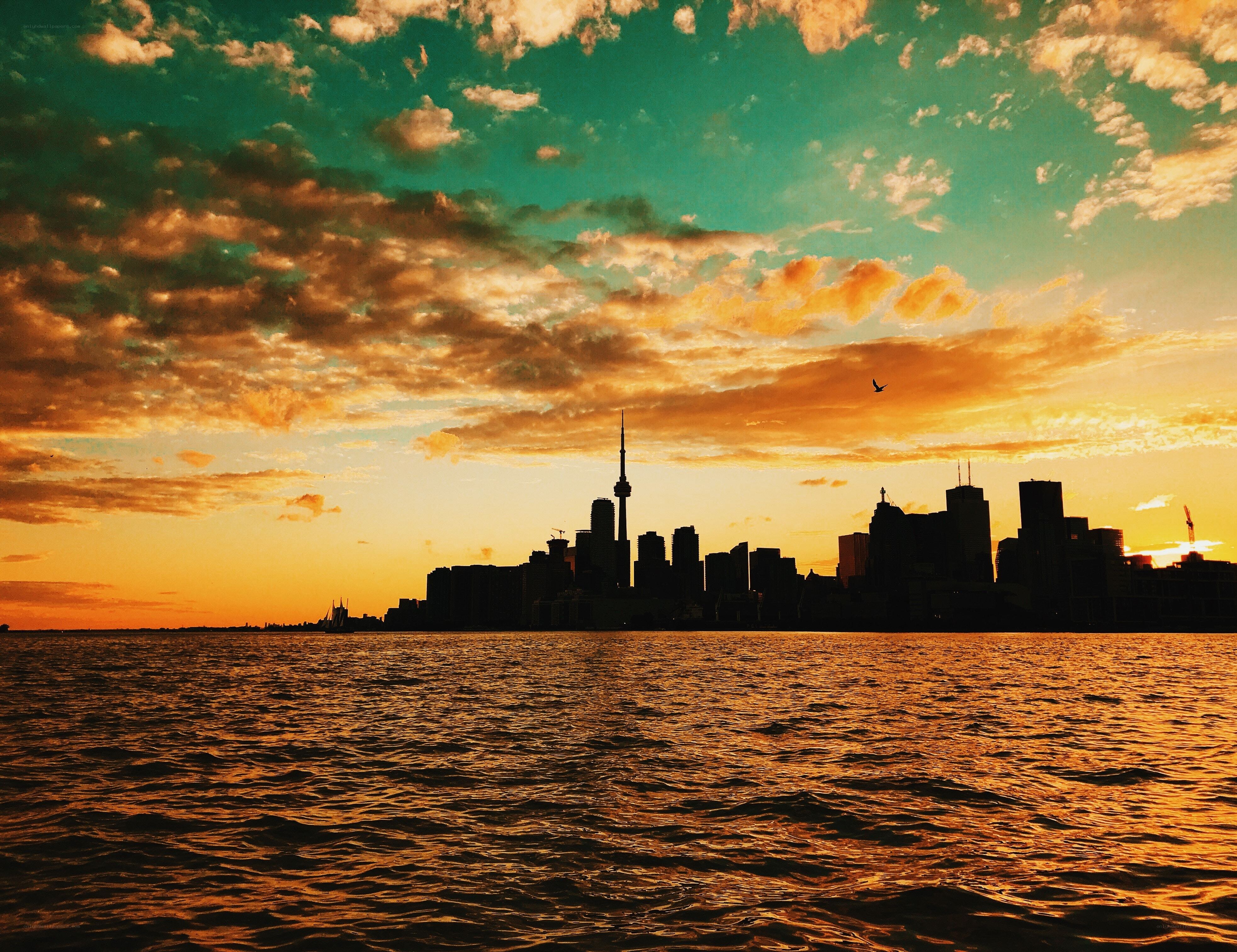 Toronto skyline at sunset