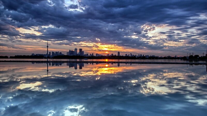 Toronto Skyline at Sunset — Blue, Dramatic