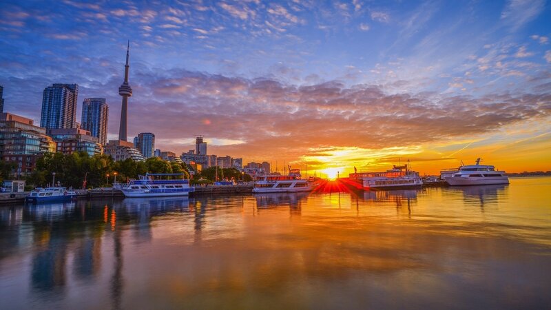 Toronto Skyline at Sunset — Orange, Serene