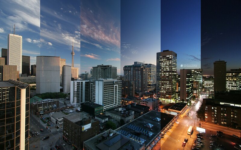 Toronto Skyline — Blue, Dramatic, Night, Photograph, Cn Tower