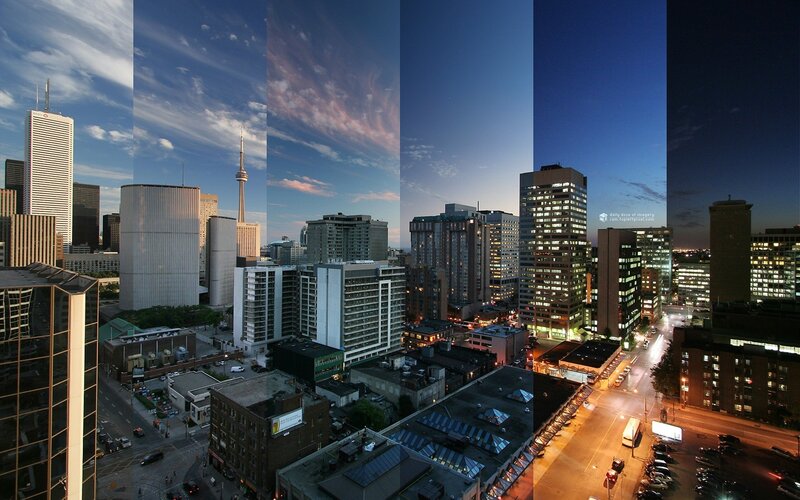 Toronto Skyline — Blue, Dramatic, Night, Photograph