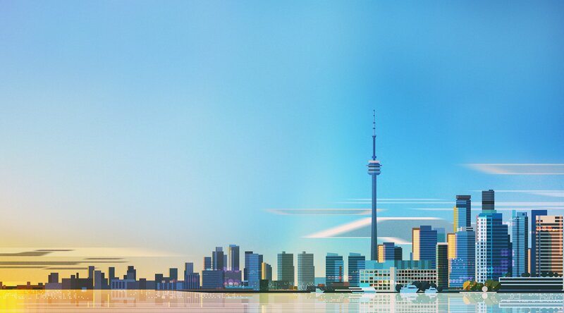Toronto Skyline — Blue, Serene, Sunset