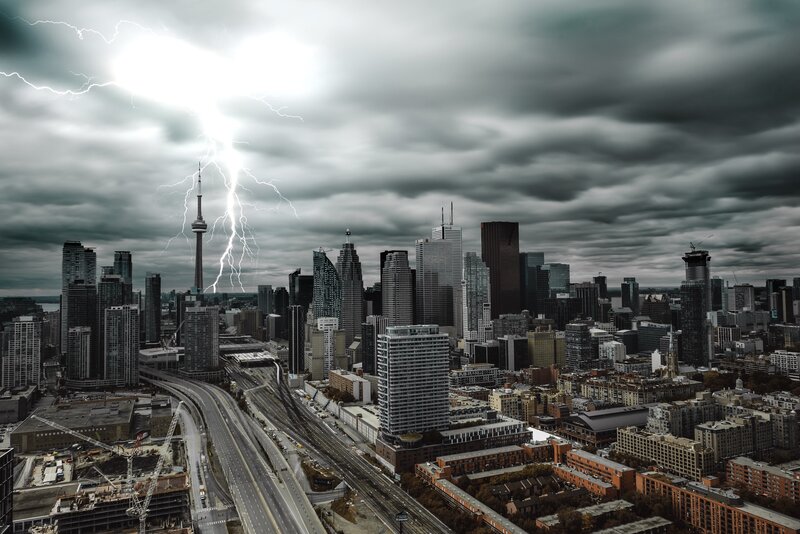 Toronto Skyline During Storm