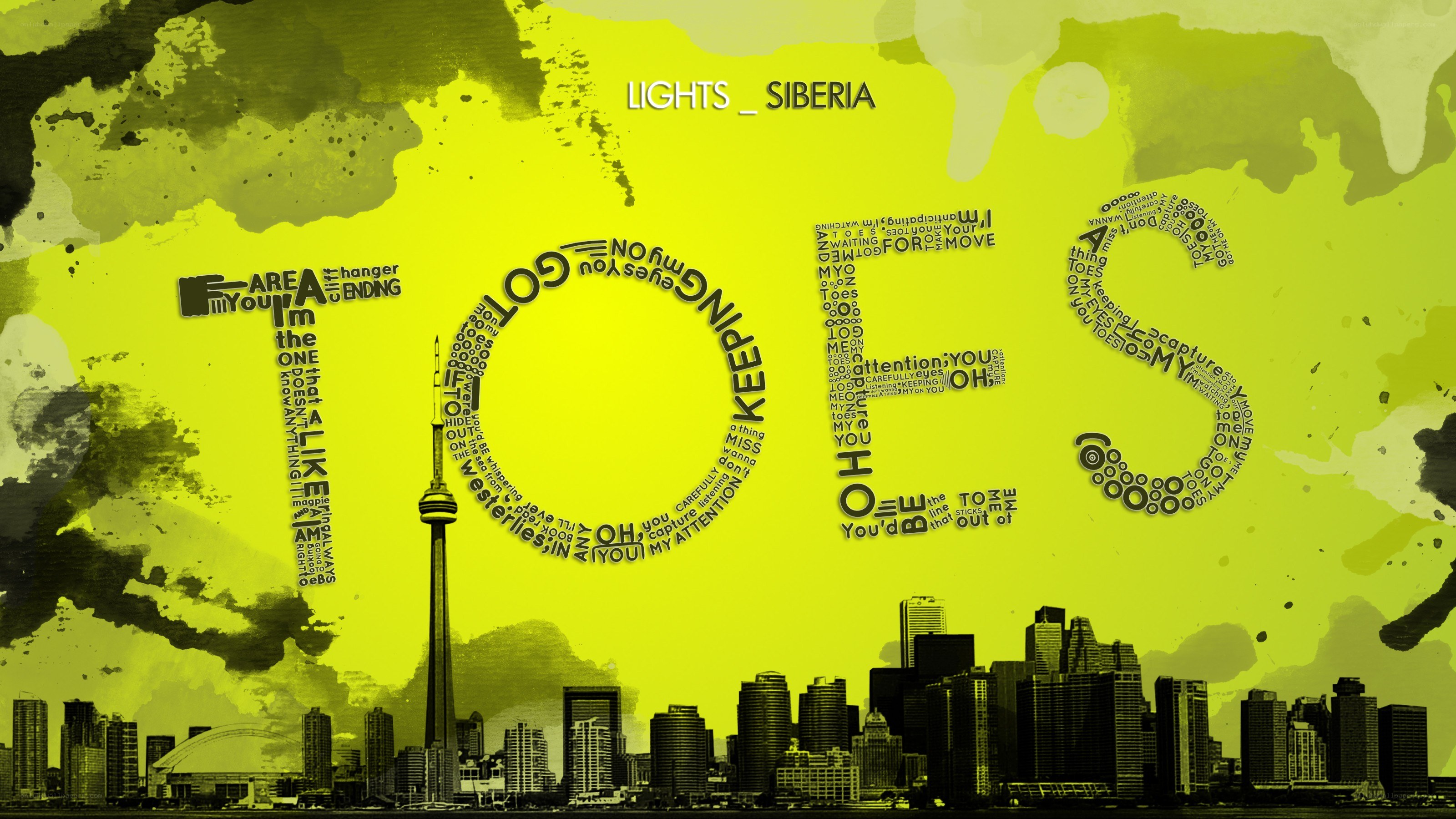 Toronto skyline with text art
