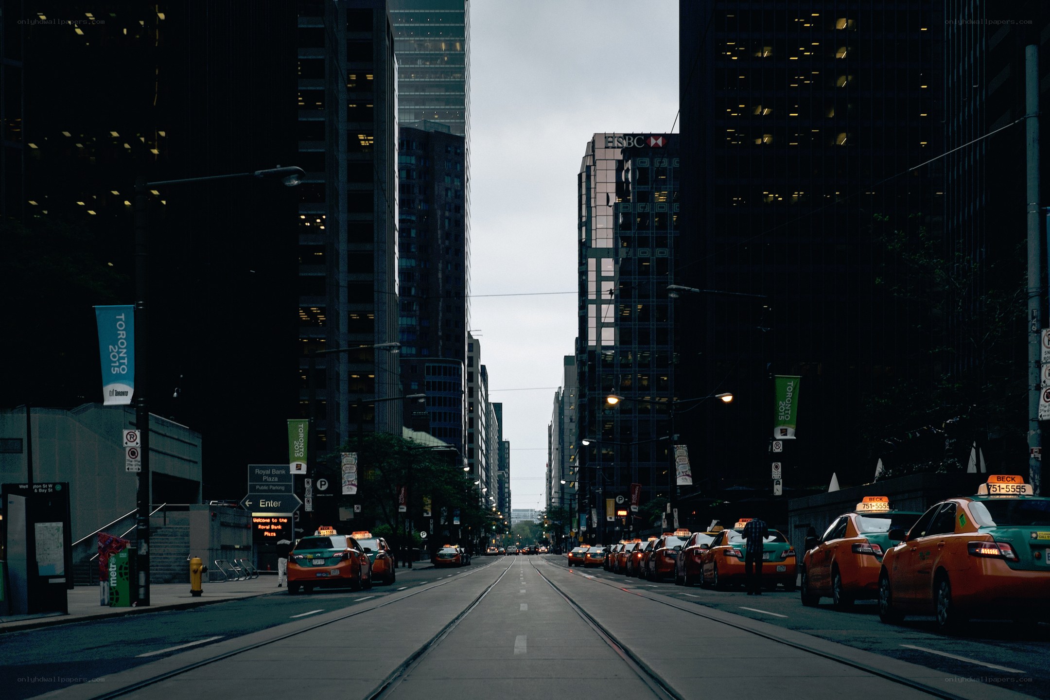 Toronto street with taxis