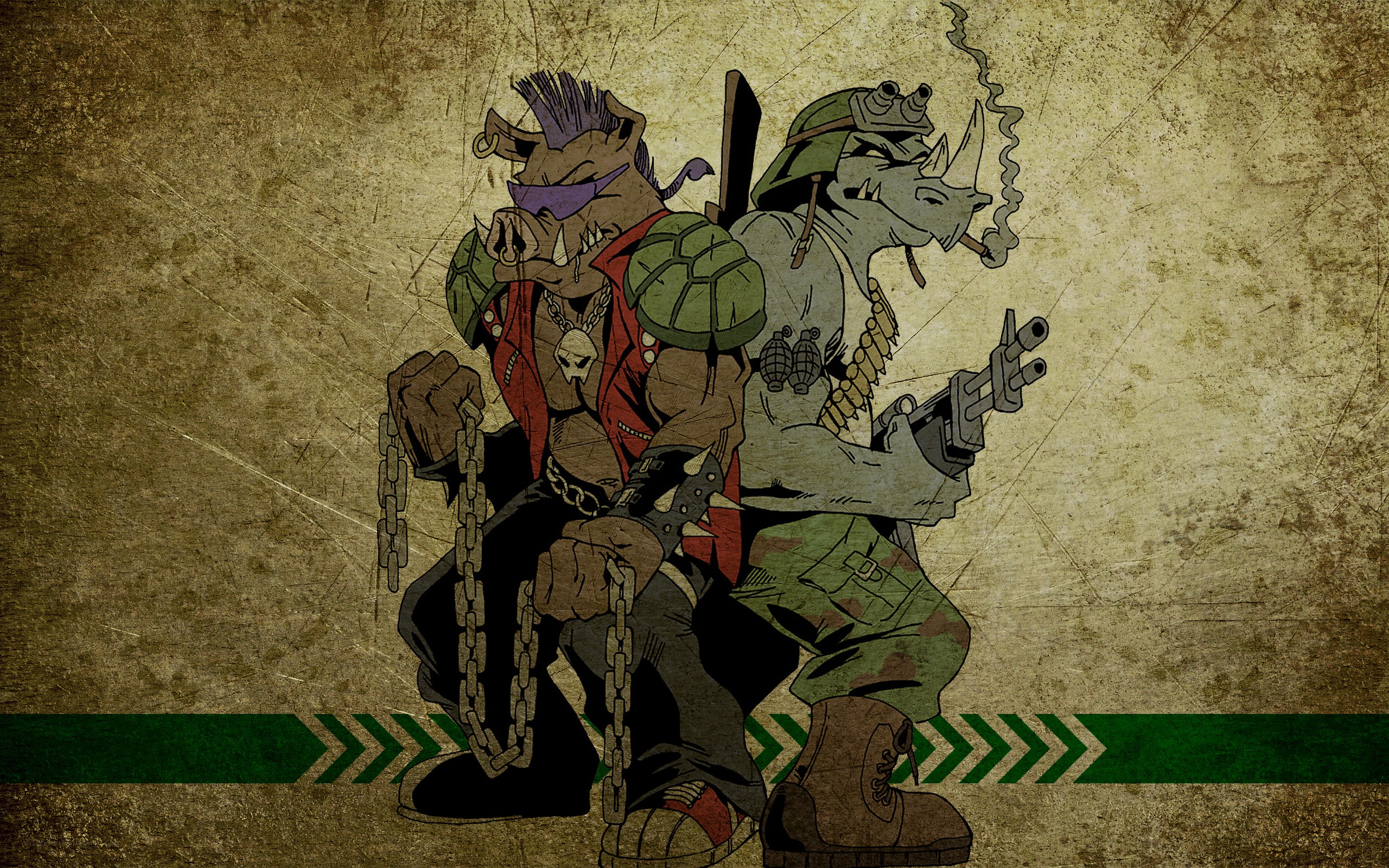 Tortoise and rhino warriors