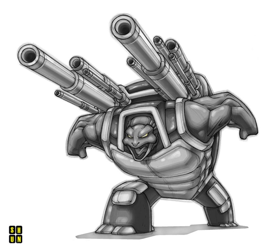 tortoise robot with cannons